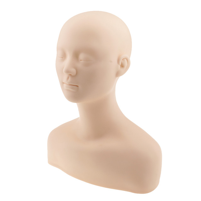 New Soft Silicone Mannequin Manikin Head with Shoulder Bone Face Body  Massage Training Eyelash Extension Make Up Practice Model - AliExpress